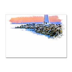 Breakwater Santa Cruz T- Shirt Lighthouse Breakwater Santa Cruz U S A Voyage Art Digital Painting Wa Sticker A4 (10 Pack) by JamesGoode