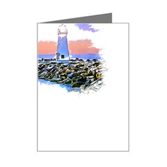 Breakwater Santa Cruz T- Shirt Lighthouse Breakwater Santa Cruz U S A Voyage Art Digital Painting Wa Mini Greeting Card by JamesGoode