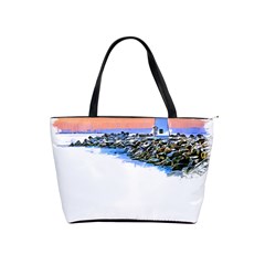 Breakwater Santa Cruz T- Shirt Lighthouse Breakwater Santa Cruz U S A Voyage Art Digital Painting Wa Classic Shoulder Handbag by JamesGoode