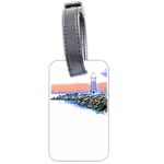 Breakwater Santa Cruz T- Shirt Lighthouse Breakwater Santa Cruz U S A Voyage Art Digital Painting Wa Luggage Tag (two sides) Front