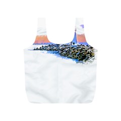 Breakwater Santa Cruz T- Shirt Lighthouse Breakwater Santa Cruz U S A Voyage Art Digital Painting Wa Full Print Recycle Bag (s) by JamesGoode