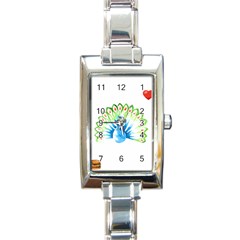 Peacock T-shirtsteal Your Heart Peacock 203 T-shirt Rectangle Italian Charm Watch by EnriqueJohnson