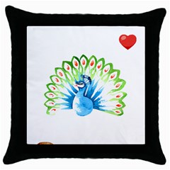 Peacock T-shirtsteal Your Heart Peacock 203 T-shirt Throw Pillow Case (black) by EnriqueJohnson