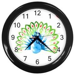 Peacock T-shirtsteal Your Heart Peacock 203 T-shirt Wall Clock (black) by EnriqueJohnson