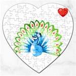 Peacock T-shirtsteal Your Heart Peacock 203 T-shirt Jigsaw Puzzle (Heart) Front