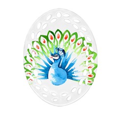 Peacock T-shirtsteal Your Heart Peacock 203 T-shirt Ornament (oval Filigree)