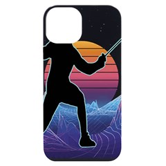 Fencing Funny T- Shirt Fencing Sport Fencing T- Shirt (1) Iphone 14 Black Uv Print Case by ZUXUMI