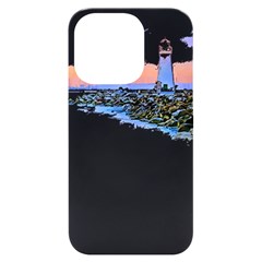 Breakwater Santa Cruz T- Shirt Lighthouse Breakwater Santa Cruz U S A Voyage Art Digital Painting Wa Iphone 14 Pro Black Uv Print Case by JamesGoode