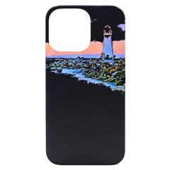 Breakwater Santa Cruz T- Shirt Lighthouse Breakwater Santa Cruz U S A Voyage Art Digital Painting Wa Iphone 14 Pro Max Black Uv Print Case by JamesGoode