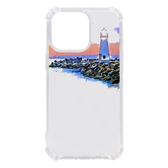 Breakwater Santa Cruz T- Shirt Lighthouse Breakwater Santa Cruz U S A Voyage Art Digital Painting Wa Iphone 13 Pro Tpu Uv Print Case by JamesGoode