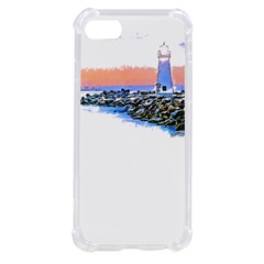 Breakwater Santa Cruz T- Shirt Lighthouse Breakwater Santa Cruz U S A Voyage Art Digital Painting Wa Iphone Se by JamesGoode