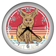 Fennec Fox T- Shirt Fennec Fox Is My Spirit Animal T- Shirt Wall Clock (silver) by ZUXUMI