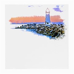 Breakwater Santa Cruz T- Shirt Lighthouse Breakwater Santa Cruz U S A Voyage Art Digital Painting Wa Medium Glasses Cloth by JamesGoode