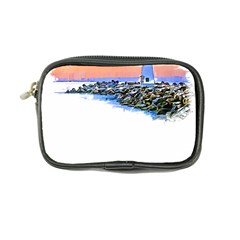 Breakwater Santa Cruz T- Shirt Lighthouse Breakwater Santa Cruz U S A Voyage Art Digital Painting Wa Coin Purse by JamesGoode