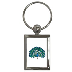 Peacock T-shirtwhite Look Calm Peacock 10 T-shirt Key Chain (rectangle)