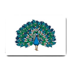 Peacock T-shirtwhite Look Calm Peacock 10 T-shirt Small Doormat by EnriqueJohnson