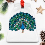 Peacock T-shirtwhite Look Calm Peacock 10 T-shirt Ornament (Bell) Front