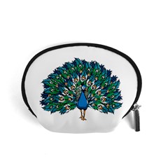 Peacock T-shirtwhite Look Calm Peacock 10 T-shirt Accessory Pouch (small) by EnriqueJohnson