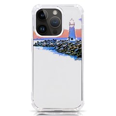 Breakwater Santa Cruz T- Shirt Lighthouse Breakwater Santa Cruz U S A Voyage Art Digital Painting Wa Iphone 14 Pro Tpu Uv Print Case by JamesGoode