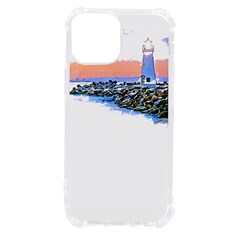 Breakwater Santa Cruz T- Shirt Lighthouse Breakwater Santa Cruz U S A Voyage Art Digital Painting Wa Iphone 13 Mini Tpu Uv Print Case by JamesGoode