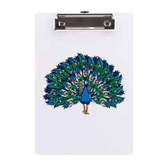 Peacock T-shirtwhite Look Calm Peacock 10 T-shirt A5 Acrylic Clipboard by EnriqueJohnson