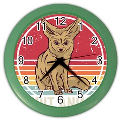 Fennec Fox T- Shirt Fennec Fox Is My Spirit Animal T- Shirt Color Wall Clock by ZUXUMI