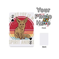 Fennec Fox T- Shirt Fennec Fox Is My Spirit Animal T- Shirt Playing Cards 54 Designs (mini) by ZUXUMI