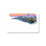 Breakwater Santa Cruz T- Shirt Lighthouse Breakwater Santa Cruz U S A Voyage Art Digital Painting Wa Magnet (Name Card) Front