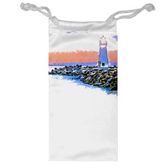 Breakwater Santa Cruz T- Shirt Lighthouse Breakwater Santa Cruz U S A Voyage Art Digital Painting Wa Jewelry Bag by JamesGoode