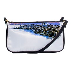 Breakwater Santa Cruz T- Shirt Lighthouse Breakwater Santa Cruz U S A Voyage Art Digital Painting Wa Shoulder Clutch Bag by JamesGoode