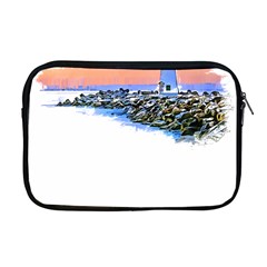 Breakwater Santa Cruz T- Shirt Lighthouse Breakwater Santa Cruz U S A Voyage Art Digital Painting Wa Apple Macbook Pro 17  Zipper Case