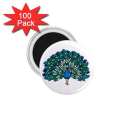 Peacock T-shirtwhite Look Calm Peacock 10 T-shirt 1 75  Magnets (100 Pack)  by EnriqueJohnson