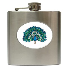 Peacock T-shirtwhite Look Calm Peacock 10 T-shirt Hip Flask (6 Oz) by EnriqueJohnson