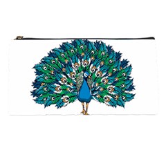 Peacock T-shirtwhite Look Calm Peacock 10 T-shirt Pencil Case by EnriqueJohnson