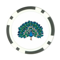 Peacock T-shirtwhite Look Calm Peacock 10 T-shirt Poker Chip Card Guard (10 Pack) by EnriqueJohnson