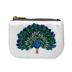 Peacock T-shirtwhite Look Calm Peacock 10 T-shirt Mini Coin Purse by EnriqueJohnson