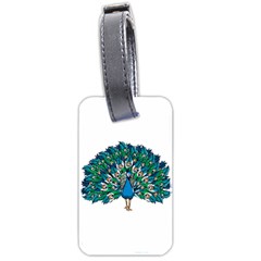 Peacock T-shirtwhite Look Calm Peacock 10 T-shirt Luggage Tag (two Sides)