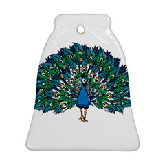 Peacock T-shirtwhite Look Calm Peacock 10 T-shirt Bell Ornament (two Sides) by EnriqueJohnson