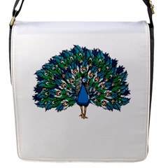 Peacock T-shirtwhite Look Calm Peacock 10 T-shirt Flap Closure Messenger Bag (s) by EnriqueJohnson