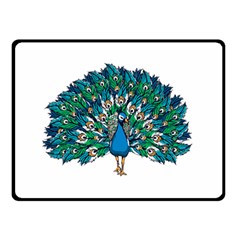 Peacock T-shirtwhite Look Calm Peacock 10 T-shirt Two Sides Fleece Blanket (small) by EnriqueJohnson