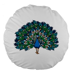 Peacock T-shirtwhite Look Calm Peacock 10 T-shirt Large 18  Premium Flano Round Cushions by EnriqueJohnson