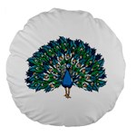 Peacock T-shirtwhite Look Calm Peacock 10 T-shirt Large 18  Premium Flano Round Cushions Front