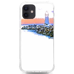 Breakwater Santa Cruz T- Shirt Lighthouse Breakwater Santa Cruz U S A Voyage Art Digital Painting Wa Iphone 12/12 Pro Tpu Uv Print Case by JamesGoode