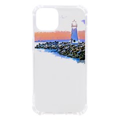 Breakwater Santa Cruz T- Shirt Lighthouse Breakwater Santa Cruz U S A Voyage Art Digital Painting Wa Iphone 13 Tpu Uv Print Case by JamesGoode