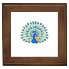 Peacock T-shirtwhite Look Calm Peacock 28 T-shirt (1) Framed Tile