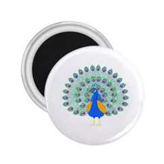 Peacock T-shirtwhite Look Calm Peacock 28 T-shirt (1) 2.25  Magnets