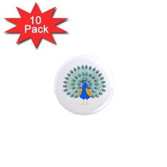 Peacock T-shirtwhite Look Calm Peacock 28 T-shirt (1) 1  Mini Magnet (10 pack) 