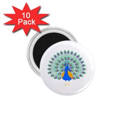 Peacock T-shirtwhite Look Calm Peacock 28 T-shirt (1) 1.75  Magnets (10 pack) 