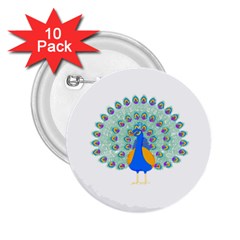 Peacock T-shirtwhite Look Calm Peacock 28 T-shirt (1) 2.25  Buttons (10 pack) 