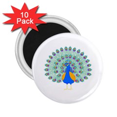 Peacock T-shirtwhite Look Calm Peacock 28 T-shirt (1) 2 25  Magnets (10 Pack)  by EnriqueJohnson